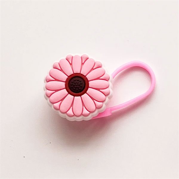 Couvercle pour paille Fleur - Daisy rose