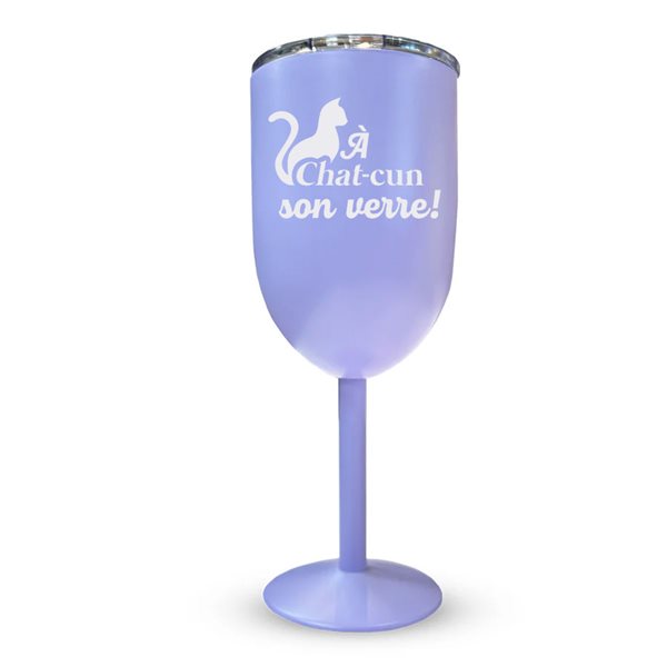 Coupe isotherme gravée 12 oz - À chat-cun son verre