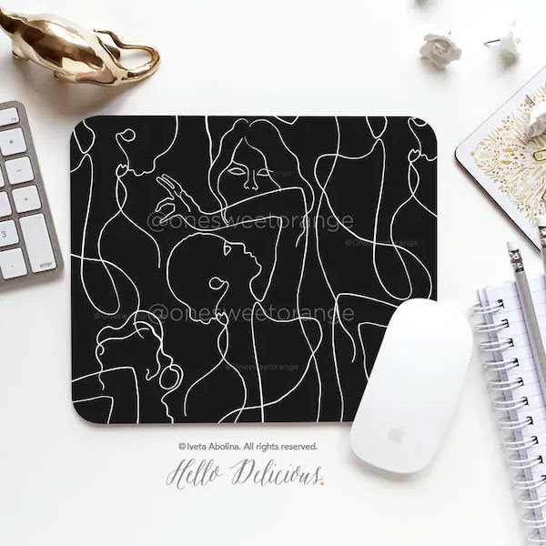 Tapis de souris One Sweet Orange Silhouettes