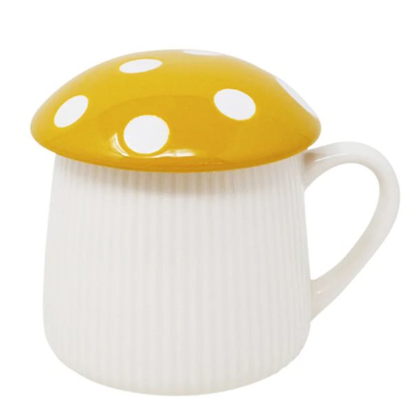 Tasse en porcelaine 350 ml Champignon - Jaune