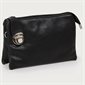 Soft Imitation Leather Crossbody Bag - Black