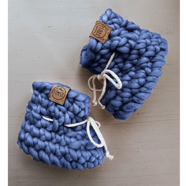 Pantoufles classiques pour bébé - Taille 12-18 mois - Marine