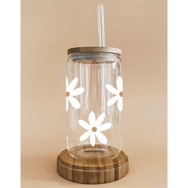 Verre pour breuvages froids 16 oz - Fleurs d'automne