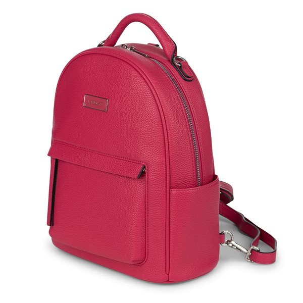 The Maude Vegan Leather Backpack - Raspberry