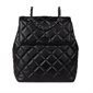 The Sadie Quilted Vegan Leather Backpack - Black