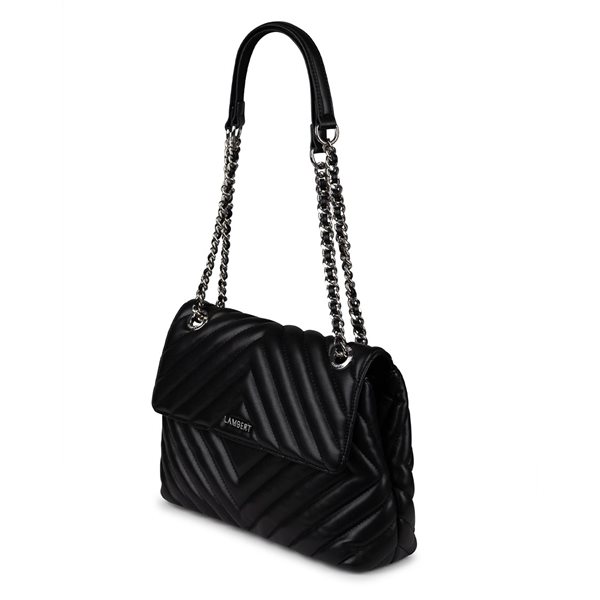 The Lisa Vegan Leather Quilted Handbag - Black
