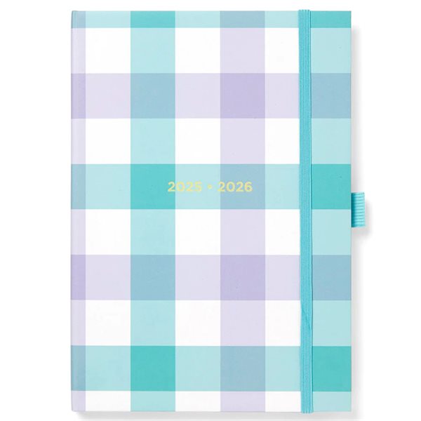 Gingham AS Weekly School Planner (2025-2026) - Aqua
