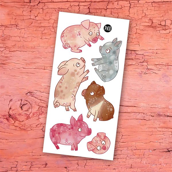 Tatouage temporaire - Les cochons