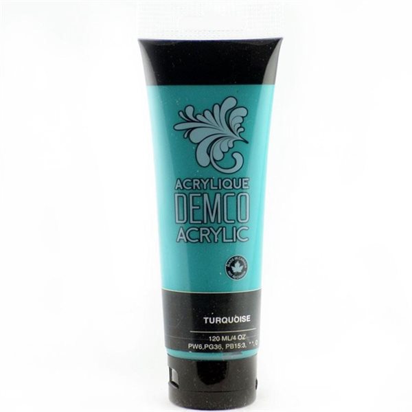 Peinture acrylique DEMCO en tube 120 ml - Turquoise