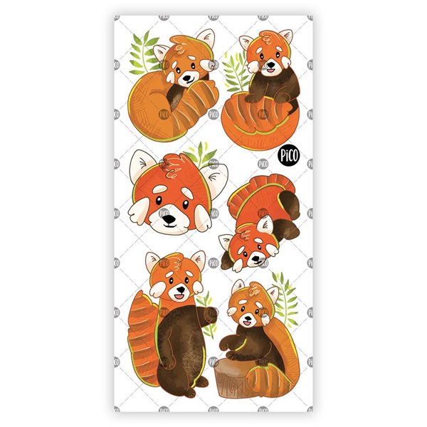 Tatouages temporaires Pico tatoo - Les doux pandas roux