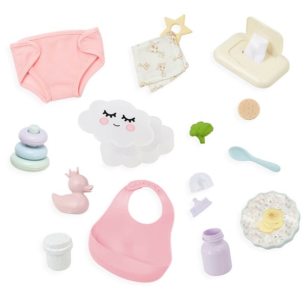 Accessoires essentiels pour poupée bébé 35.5 cm