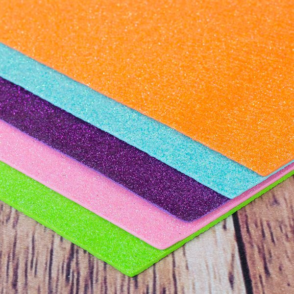 Feuilles en mousse scintillante - Pastel