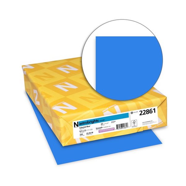 Astrobrights® Cover Paper - 65 lb - Celestial Blue