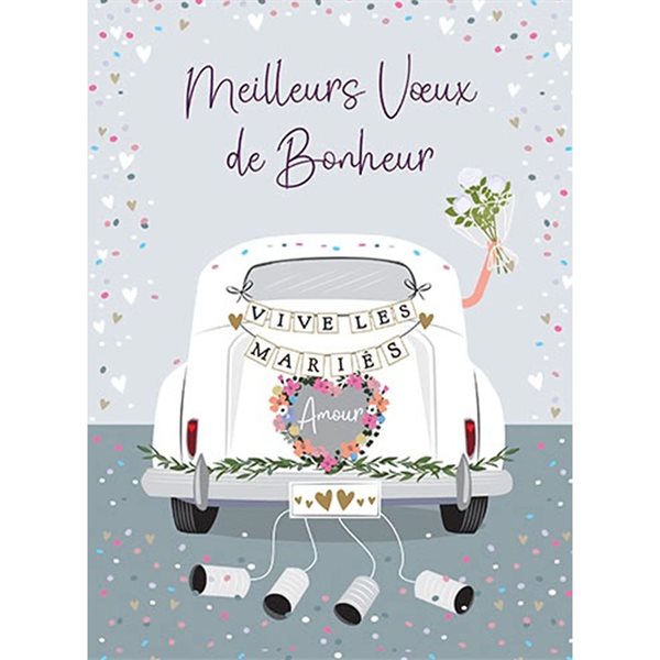 Carte géante - Meilleurs vœux de bonheur vive les mariés