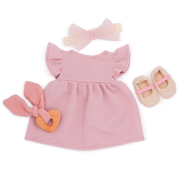 Tenue de poupée bébé 35.5 cm - Ensemble robe rose et bandeau