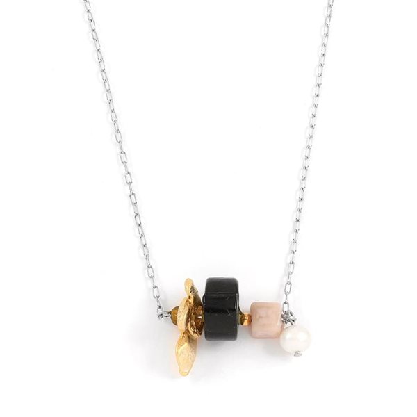 Collier Cassiopée - Fleur deux tons