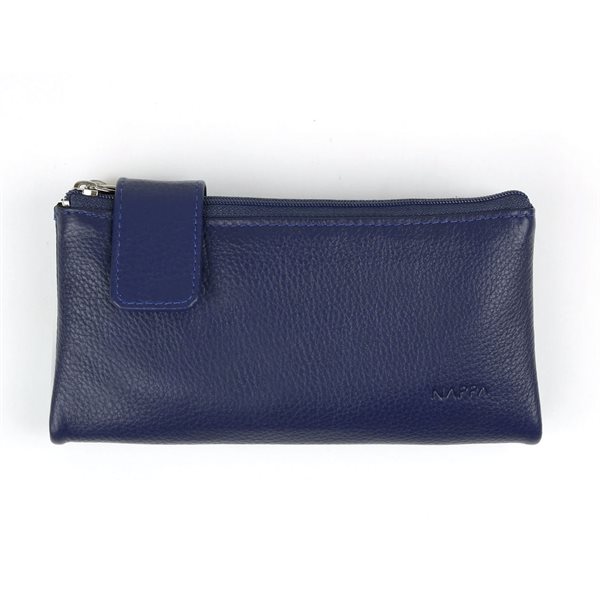 Portefeuille en cuir Charlotte - Bleu patriote