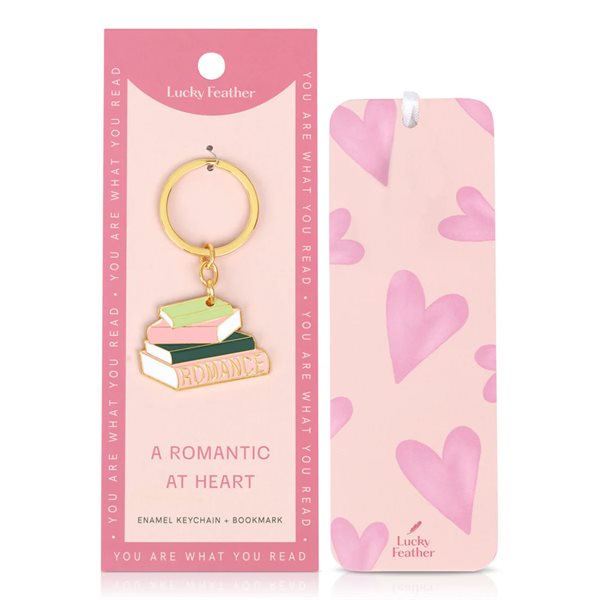 Porte-clé pour amoureux des livres avec signet - Romance