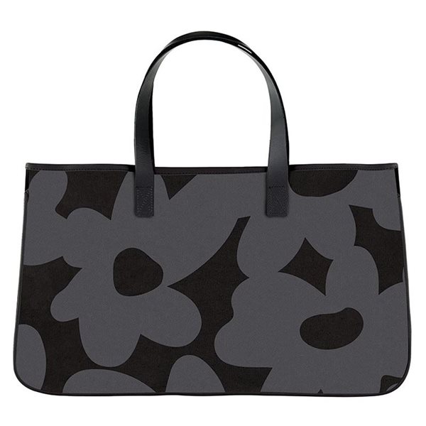 Sac fourre-tout en toile - Fleurs noires
