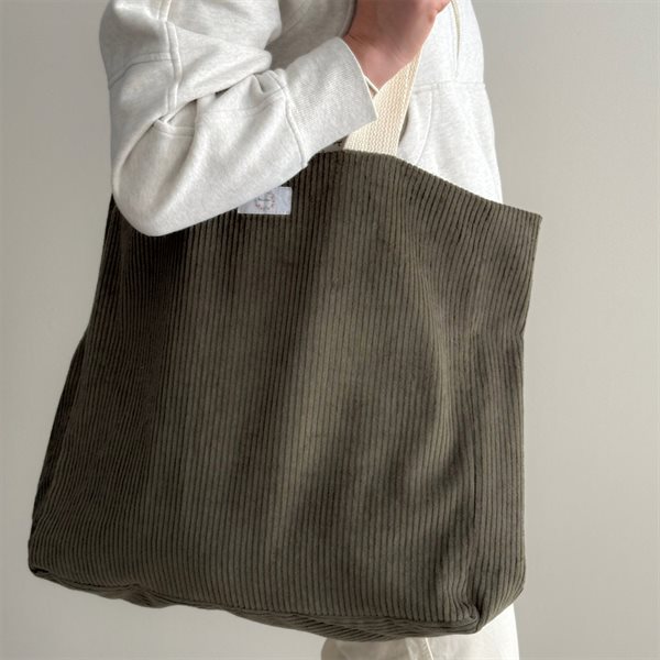 Sac fourre-tout en corduroy - Kaki