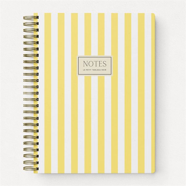 Carnet de notes ligné à reliure double spirale - Ligné jaune