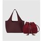Paisley Vegan Leather Handbag - Burgundy