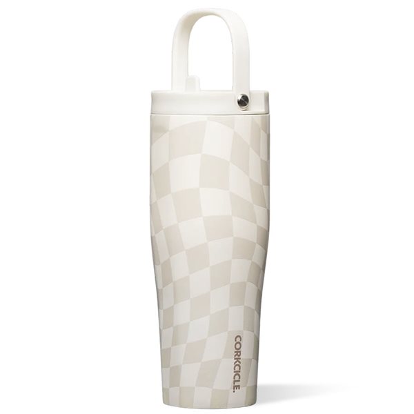 Bouteille isotherme Go Cup XL 30 oz avec couvercle - 
Damier ondulé