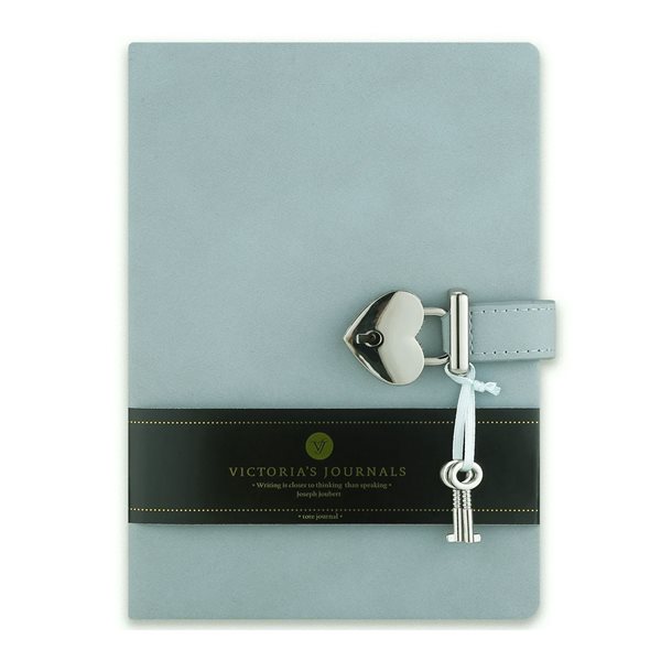 Journal de notes personnelles à cadenas - Bleu pastel