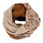 Écharpe infinie patchwork fleuri - Beige