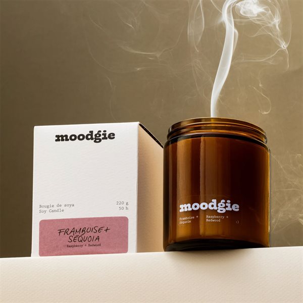 Bougie de soya 220 g - Framboise et séquoia