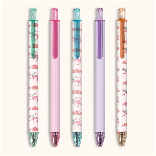 Stylos gel de couleurs à prise confortable - Léopard en parade