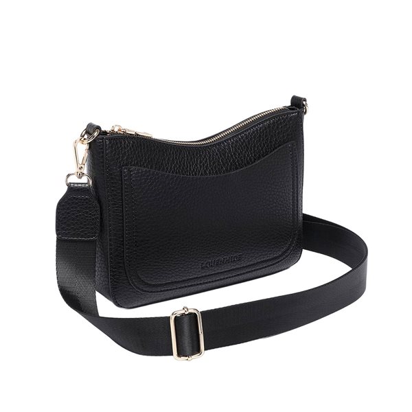 Sac à bandoulière en cuir végane Linda - Noir
