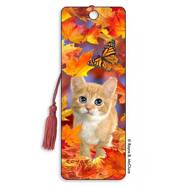 Marque-pages 3D Royce B. McClure© Chatons dans les feuilles