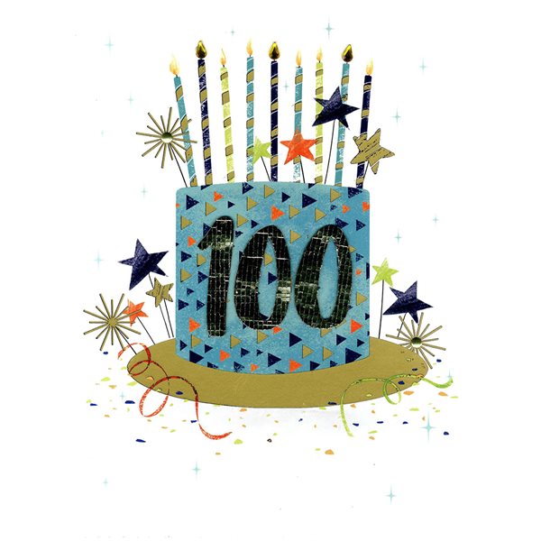 Carte géante - Gâteau Bon anniversaire 100 ans