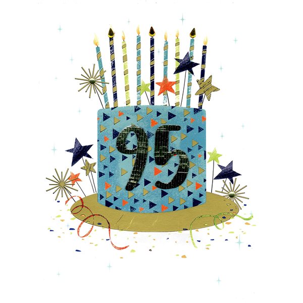 Carte géante - Gâteau Bon anniversaire 95 ans