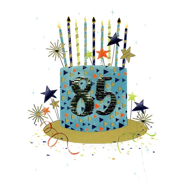 Carte géante - Gâteau Bon anniversaire 85 ans