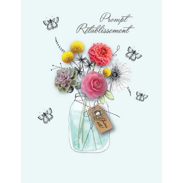 Carte Géante - Prompt rétablissement Fleurs