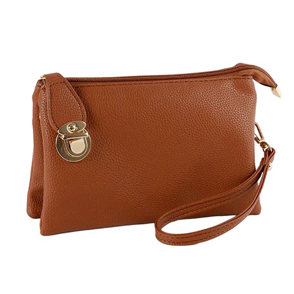Soft Faux Leather Crossbody Bag - Tan