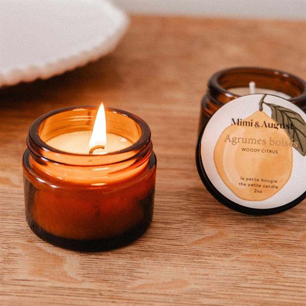 2 oz Scented Reusable Soy Candle - Woody Citrus