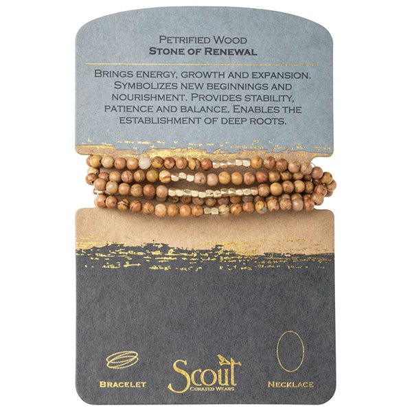 Collier / bracelet en pierre - Bois pétrifié
