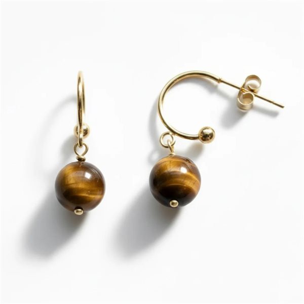 Boucles d'oreilles Astre - Oeil de tigre