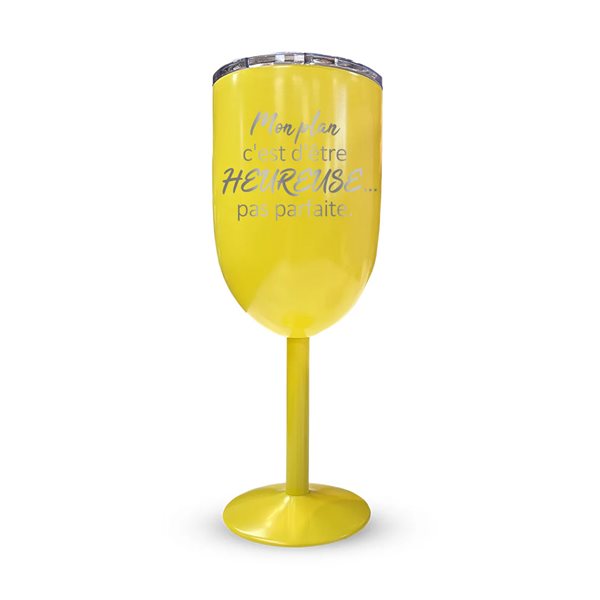 Coupe isotherme gravée 12 oz - Mon plan c'est d'être