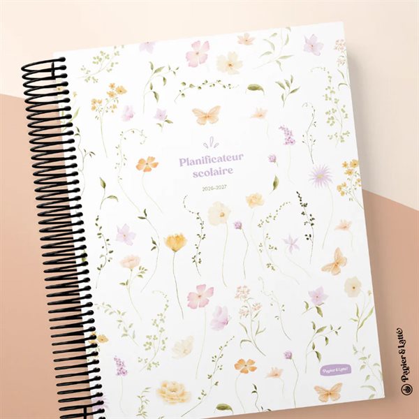 Planificateur scolaire pour enseignant 4P 2026-2027 Douceurs en fleurs