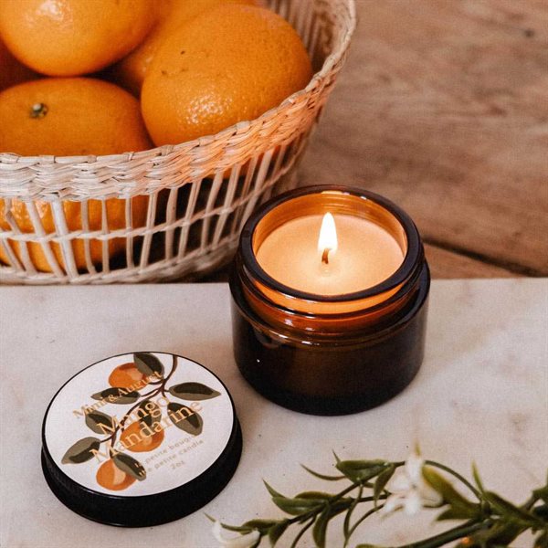 2 oz Scented Reusable Soy Candle - Mango Mandarine
