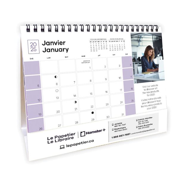 Calendrier de bureau Le Papetier Le Libraire Hamster 2025