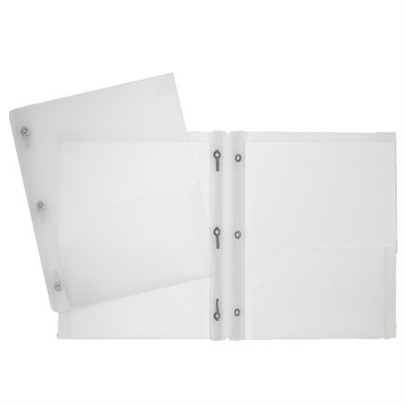 Poly Report Cover With Three Fasteners And Pockets - Clear