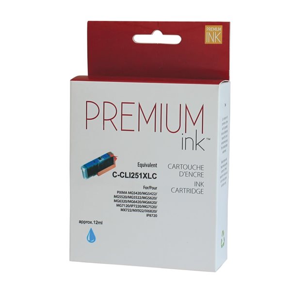 Cartouche jet d’encre compatible Canon CLI-251XL Cyan