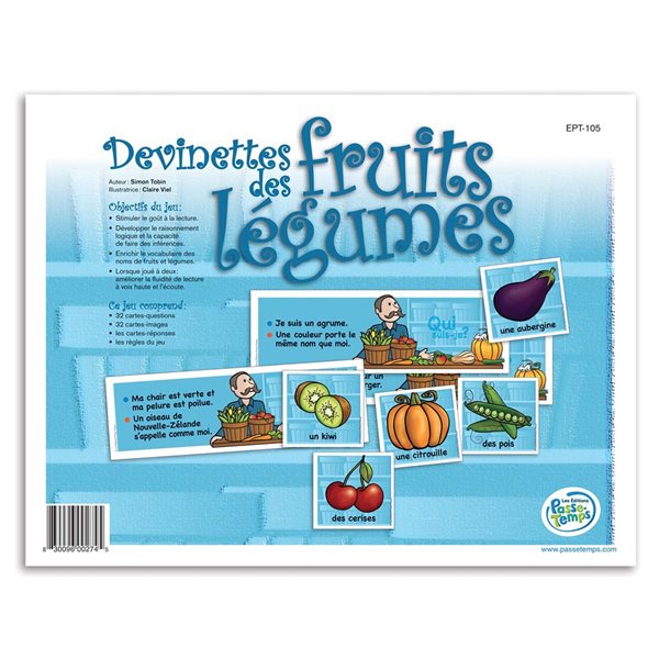 Jeu Devinettes des fruits et légumes