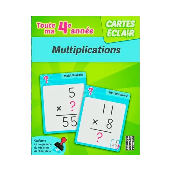 Cartes éclair Toute ma 4e année - Multiplication