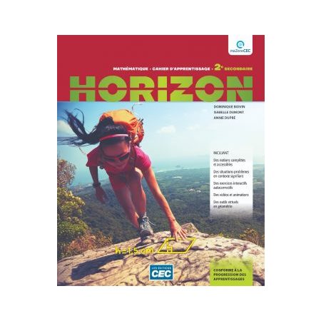 Cahier d'apprentissage - Horizon - version papier, incluant les exercices interactifs - Mathématique - Secondaire 2